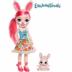 Enchantimals HUGGABLE CUTIES BREE BUNNY DOLL & TWIST FIGURE, Fashion doll, Female, 4 yr(s), Boy/Girl, 310 mm, Multicolour