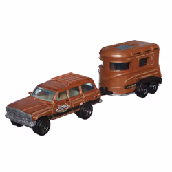 Matchbox Hitch & Haul Die-cast Vehicle Playset - Cowboy Rodeo Round-Up ~ 6 Piece Set ~ SUV Inspired by 1988 Wagoneer ~ Includes Horse Traile