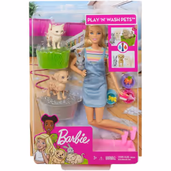 Barbie FXH11 Plan n' Wash Pets Doll and Playset
