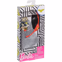 Barbie Clothes: Wonder Woman Outfit Doll  Graphic Polka-Dotted Dress  Fanny Pack and Bangle  Gift for 3 to 8 Year Olds