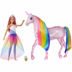 Barbie Dreamtopia Magical Lights Unicorn, Fashion doll, Female, 3 yr(s), Girl, Sounding, Light effects