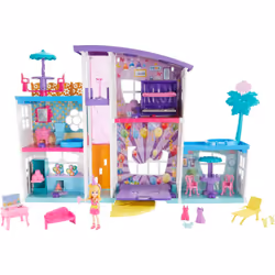 Polly Pocket Playset with 3-inch Doll & Party Accessories  Poppin' Party Pad Transforming Playhouse Toy