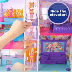 Polly Pocket Playset with 3-inch Doll & Party Accessories  Poppin' Party Pad Transforming Playhouse Toy