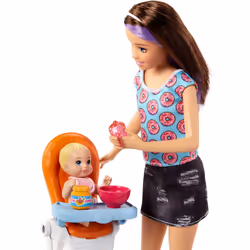 Barbie Babysitting Playset with Skipper Friend Doll  Color-Change Baby