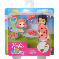 Barbie GHV71 Club Chelsea Doll and Playset Watermelon Dress & Dog (GHV69)
