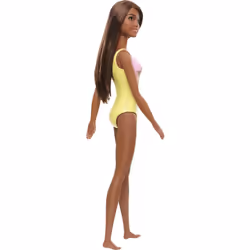 Barbie Doll  Brunette  Wearing Pink and Yellow Floral Swimsuit  for Ki