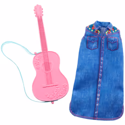 Barbie Clothes - Career Outfit Doll Musician Look with Guitar Multic
