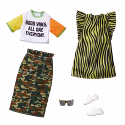 Barbie Fashions 2-Pack Clothing Set 2 Outfits Doll Include Camo Penci