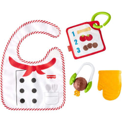 Fisher-Price Cutest Chef Gift Set  4 Cooking-Themed Baby Toys with Wearable bib and teether for Babies Ages 3 Months and Older