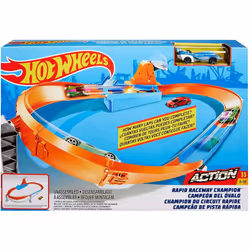 Hot Wheels Action Rapid Raceway Champion Play Set, Vehicle & track set, 5 yr(s), Plastic, Blue, Orange