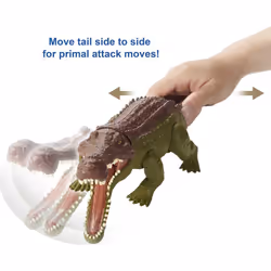 Mattel Jurassic World Massive Biters Sarcosuchus Dinosaur Action Figure Toy  Posable Large Species  Strike & Chomp Motion