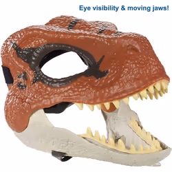 JURASSIC WORLD Movie-Inspired Velociraptor Mask with Opening Jaw  Realistic Texture and Color  Eye and Nose Openings and Secure Strap; Ages 4 and Up