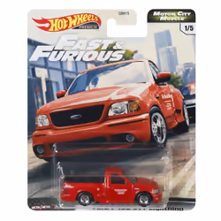 Hot Wheels Fast & Furious FORD F-150 SVT LIGHTNI Vehicle, Car, 3 yr(s), Metal, Red