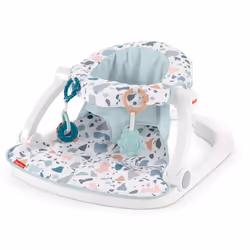 Fisher-Price Portable Baby Chair Sit-Me-Up Floor Seat With Developmental Toys & Machine Washable Seat Pad Pacific Pebble