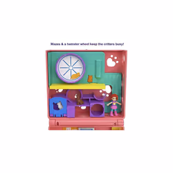 Polly Pocket Pet Place with 4 Floors of Fun, 2 Micro Dolls, 1 Sticker Sheet and 5 Micro Accessories, GKL55