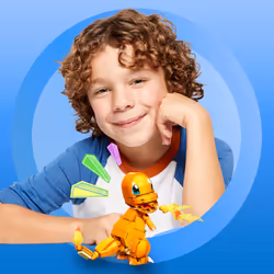 MEGA Pokémon Build & Show Charmander toy building set, 4 inches tall,