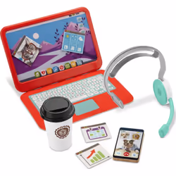 Fisher-Price My Home Office pretend work station 8-piece play set for