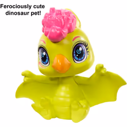 Mattel Cave Club Fernessa Doll 8-10-inch  Pink Hair Poseable Prehistoric Fashion Doll with Dinosaur Pet and Accessories  Gift for 4 Year Olds and Up