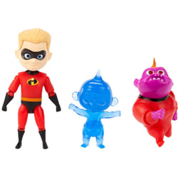 Mattel Disney Pixar The Incredibles Dash Action Figure 3.5-in with 2 Jack-Jack Figures 2.2-in and 2.4-in  Movie Character Toys Highly Posable with Aut
