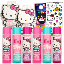 Hello Kitty Lip Balm Tubes - Bundle with 6 Hello Kitty Lip Balms in Assorted Flavors for Party Favors Plus Hello Kitty Stickers  More | Hello Kitty Pa