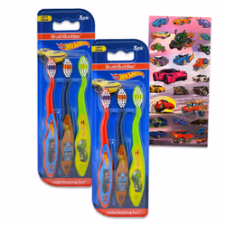 Hot Wheels Toothbrush Kit for Kids - Bundle with 6 Race Car Toothbrushes and Stickers for Boys  Toddlers | Hot Wheels Toothbr ...