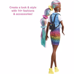 Barbie Leopard Rainbow Hair Doll with Accessories New Kids Childrens Toy Mattel