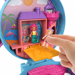 Polly Pocket Dolphin Beach Compact, Action/Adventure, 4 yr(s), Multicolour, Plastic