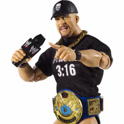 WWE MATTEL Ultimate Edition Stone Cold Steve Austin Action Figure  6-in / 15.24-cm  with Interchangeable Heads  Swappable Hands & Entrance Gear for Ag