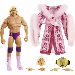 WWE MATTEL Ultimate Edition Ric Flair Action Figure 6-in / 15.24-cm with Interchangeable Heads Swappable Hands & Entrance ...