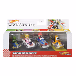 Hot Wheels Mario Kart HOT WHEELSMARIOKART 4 Pack, Vehicle set, 3 yr(s), Plastic, Metal, Multicolour