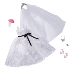 Barbie Fashion Pack: Bridal Outfit Doll with Wedding Dress  Veil  Shoes  Necklace  Bracelet & Bouquet  Gift for Kids 3 to 8 Years Old