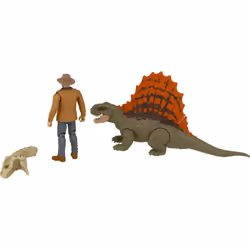 Jurassic World Dominion Dr Alan Grant & Dimetrodon Human and Dino Pack with 2 Action Figures  Toy Gift Set and Collectible