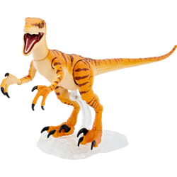 Mattel Jurassic World Toys Amber Collection Tiger Velociraptor 6-in Dinosaur Action Figure  Movie-Authentic Detail  Movable Joints & Figure Display St