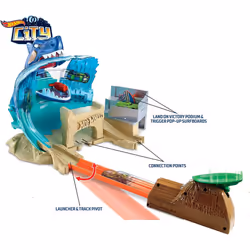 Hot Wheels City Shark Beach Battle Play Set New Playset Childrens Toy Mattel
