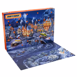 Matchbox Advent Calendar with 24 Surprises that Include 11 1:64 Scale Cars with Authentic & Holiday-Themed Decos & Accessories  Holiday Gift for Kids