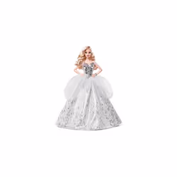Barbie Signature 2021 Holiday Doll (12-inch  Blonde Wavy Hair) in Silver Gown  with Doll Stand and Certificate of Authenticit ...