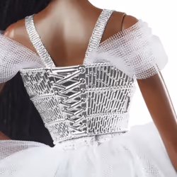 Barbie Signature 2021 Holiday Doll (12-inch  Brunette Braided Hair) in Silver Gown  with Doll Stand and Certificate of Authenticity  Gift for 6 Year O