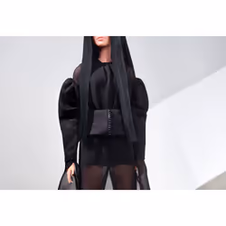Barbie Tribute Collection Vera Wang Doll  Wearing Black Romper and Chiffon Dress  with Doll Stand & Certificate of Authenticity  Gift for Collectors