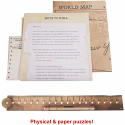 Mattel Games Escape Room in A Box: TIME Drifters ISABEL's Story Party Game for 1 to 4 Players with Clues & Puzzles  Combine with Kira's Story for Remo