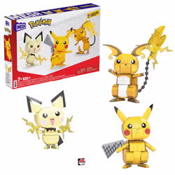 MEGA Pokémon Construx Build and Show Pikachu Evolution Trio, Building set, 7 yr(s), Plastic, 621 pc(s), 933 g
