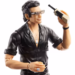 Jurassic World Amber Collection Dr. Ian Malcolm 6-in Action Figure  Swappable Hands  Movie-Inspired Radio  Flare & Water Cup Accessories  Collectible
