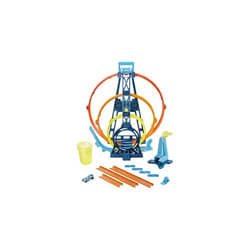 Hot Wheels Track Builder Unlimited Triple Loop Kit Collapsible 3-Loop Gift Set for Kids 6 to 12 Years Old & One 1:64 Scale Hot Wheels Vehicle with