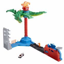 Hot Wheels City Air Attack Dragon, Play Set, Car & city, 5 yr(s), Batteries included, AA, Multicolour, Plastic