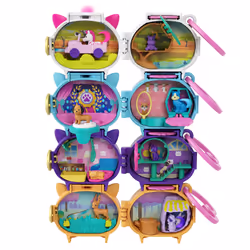 Polly Pocket Pet Connects Stackable Compact Playsets with Micro Doll, Travel Toys with Clip - Additional view 7