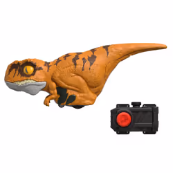 Mattel Jurassic World Dominion Uncaged Rowdy Roars Atrociraptor 'Tiger' Dinosaur Action Figure Toy with Interactive Motion a ...