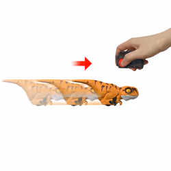 Mattel Jurassic World Dominion Uncaged Rowdy Roars Atrociraptor 'Tiger' Dinosaur Action Figure  Toy with Interactive Motion and Sound Touch