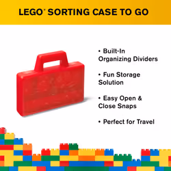 ROOM Copenhagen  Lego Sorting Box to-Go - Travel Case with Organizing Dividers - Red (40870001)