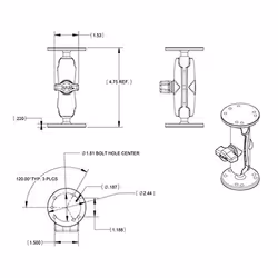 RAM Mounts Universal Double Ball Mount with Two Round Plates - Additional view 3