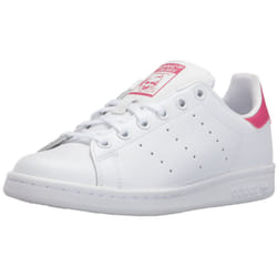 adidas Originals Boy's Stan Smith Sneaker  White/White/Pink  6 Little Kid