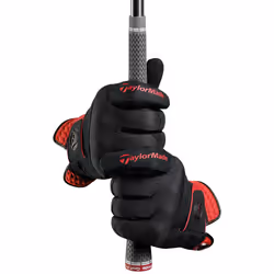 TaylorMade Rain Control Glove (Black/Red  Medium/Large)  Black/Red(Medium/Large  Pair)